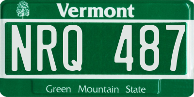 VT license plate NRQ487