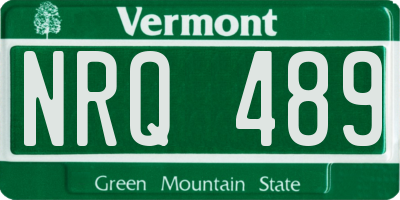 VT license plate NRQ489