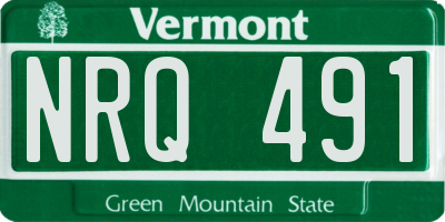 VT license plate NRQ491
