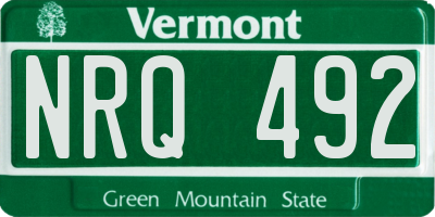 VT license plate NRQ492