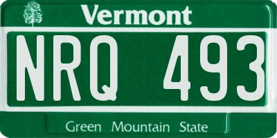 VT license plate NRQ493