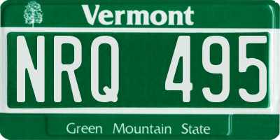 VT license plate NRQ495