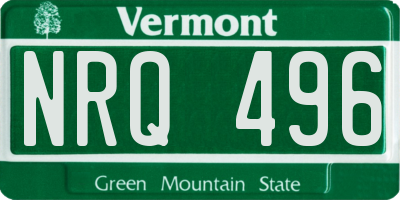 VT license plate NRQ496