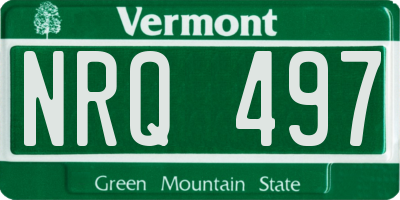 VT license plate NRQ497