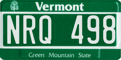 VT license plate NRQ498