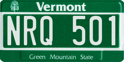 VT license plate NRQ501