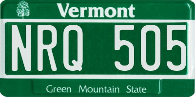 VT license plate NRQ505