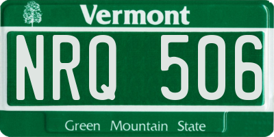 VT license plate NRQ506