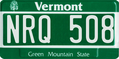 VT license plate NRQ508