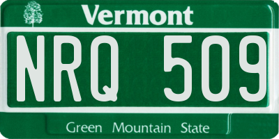VT license plate NRQ509