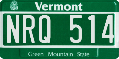 VT license plate NRQ514