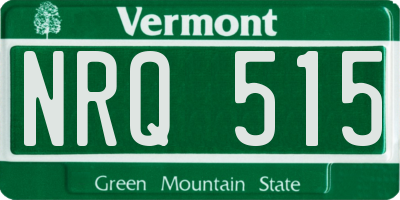 VT license plate NRQ515