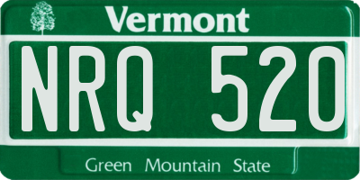 VT license plate NRQ520