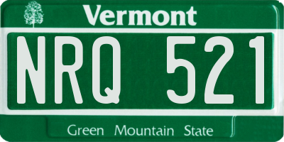VT license plate NRQ521