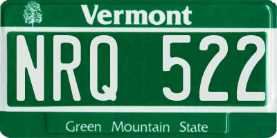 VT license plate NRQ522