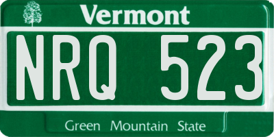 VT license plate NRQ523