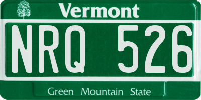 VT license plate NRQ526