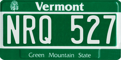 VT license plate NRQ527