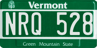 VT license plate NRQ528
