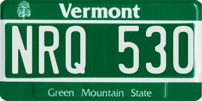 VT license plate NRQ530