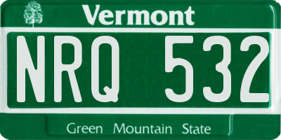 VT license plate NRQ532