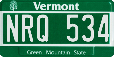 VT license plate NRQ534
