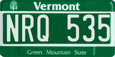 VT license plate NRQ535