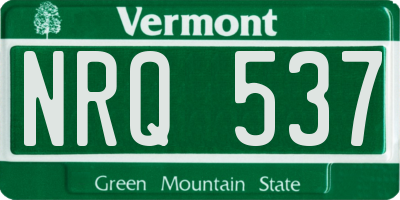 VT license plate NRQ537