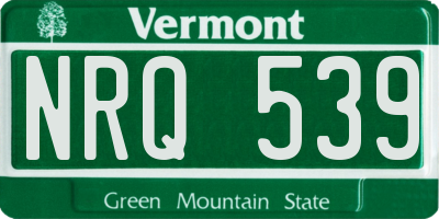 VT license plate NRQ539