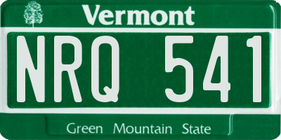 VT license plate NRQ541