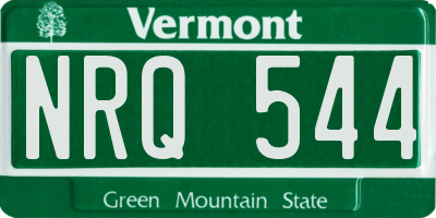 VT license plate NRQ544