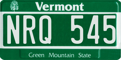 VT license plate NRQ545
