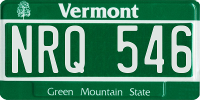 VT license plate NRQ546