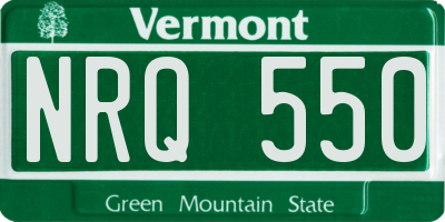 VT license plate NRQ550