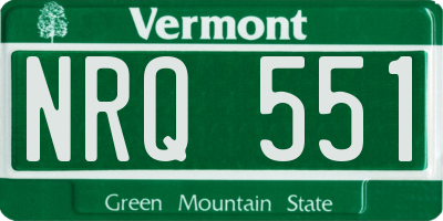 VT license plate NRQ551