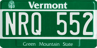 VT license plate NRQ552