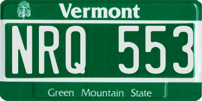 VT license plate NRQ553