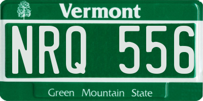 VT license plate NRQ556