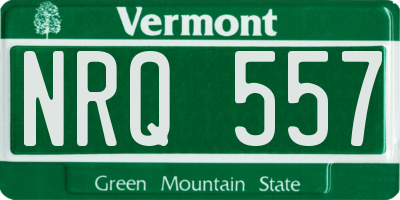VT license plate NRQ557