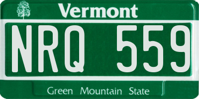 VT license plate NRQ559