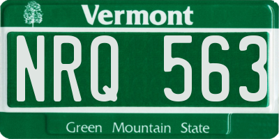 VT license plate NRQ563