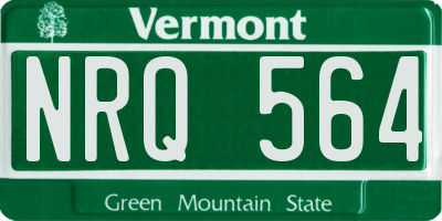 VT license plate NRQ564