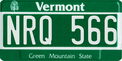 VT license plate NRQ566