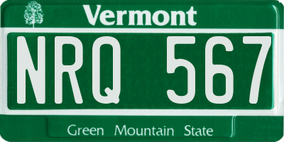 VT license plate NRQ567