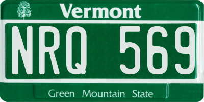 VT license plate NRQ569