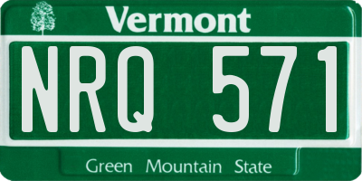 VT license plate NRQ571