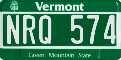 VT license plate NRQ574