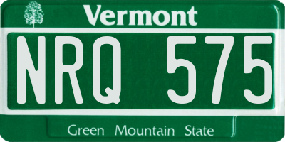 VT license plate NRQ575