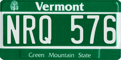 VT license plate NRQ576