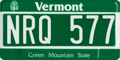 VT license plate NRQ577